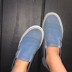 blue vans slip ons!